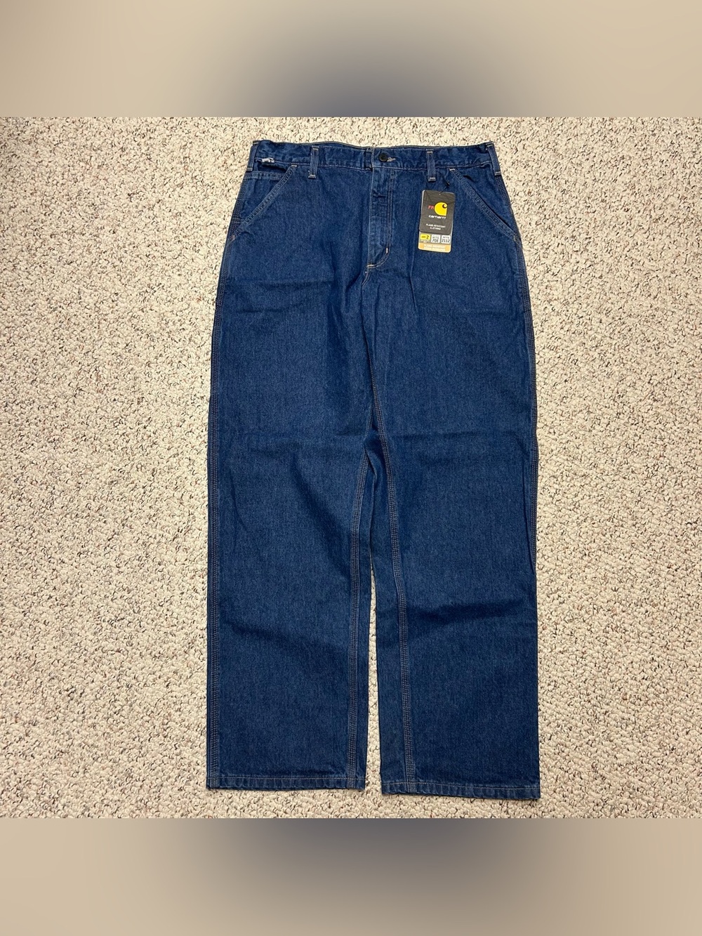 Carhartt Flame Resistant Jeans Mens 36x32 Original Fit FRB13-DNM CAT 2 NWT